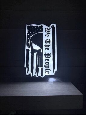 We The People Black & White Wall Light Box